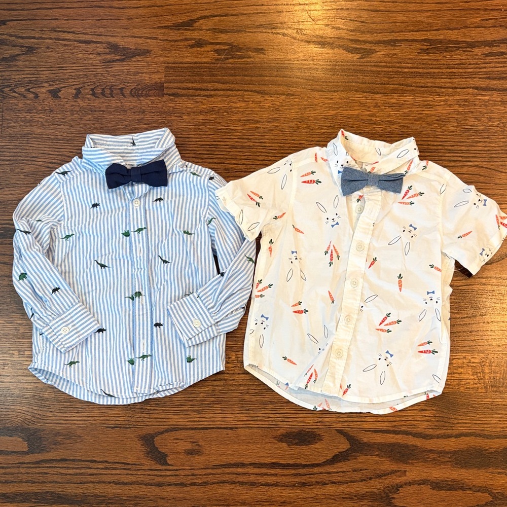 Bundle of Old Navy Kids' Easter/Spring Button Down Shirts with Bow Ties
